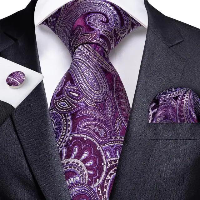 Blue Silk Necktie & Pocket Square Set