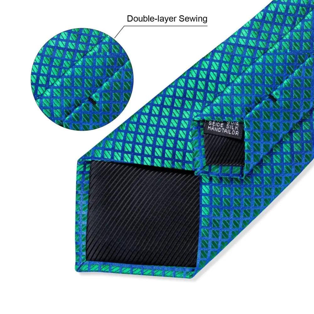 Blue Silk Necktie & Pocket Square Set