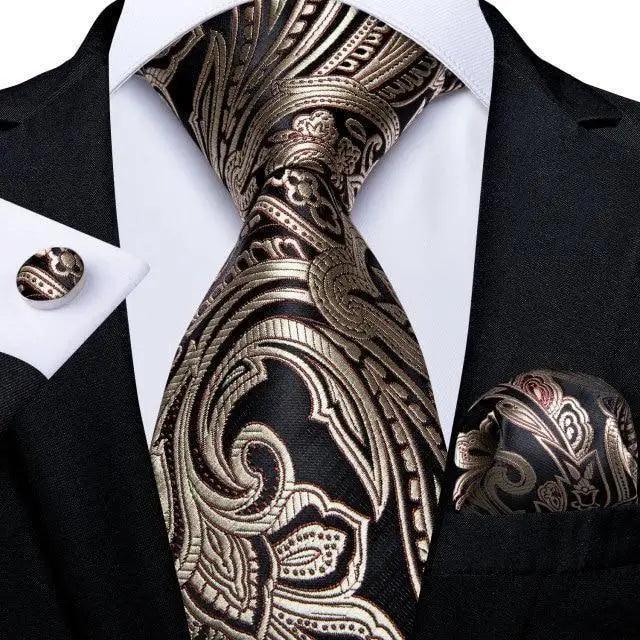 Blue Silk Necktie & Pocket Square Set
