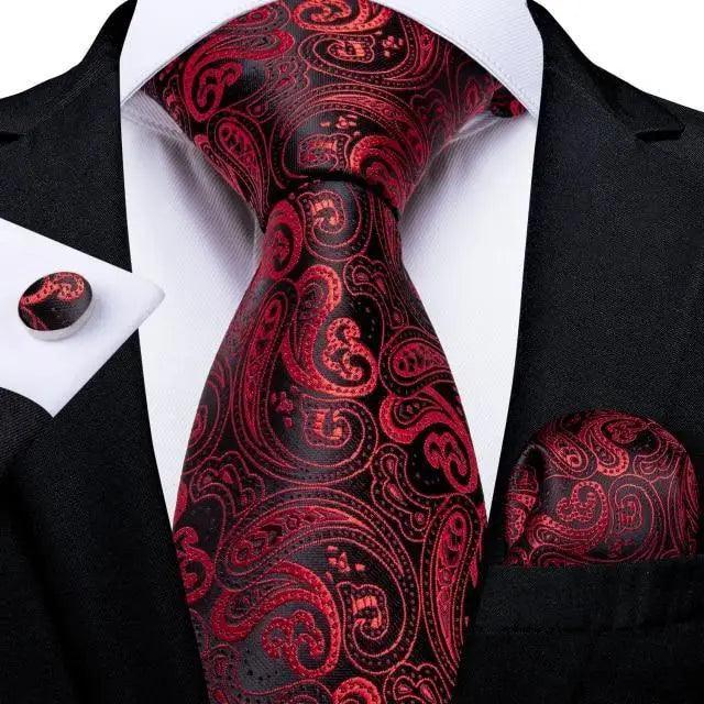 Blue Silk Necktie & Pocket Square Set