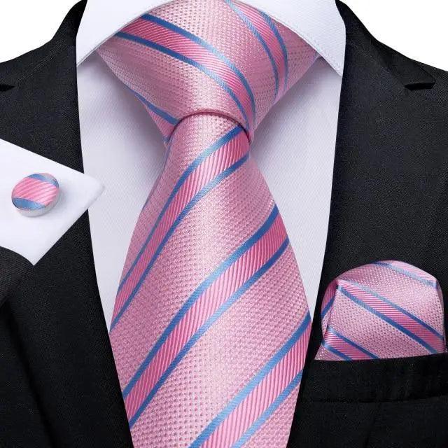 Blue Silk Necktie & Pocket Square Set