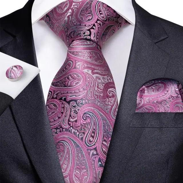 Blue Silk Necktie & Pocket Square Set
