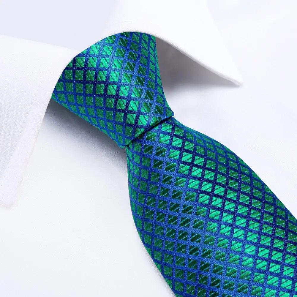 Blue Silk Necktie & Pocket Square Set