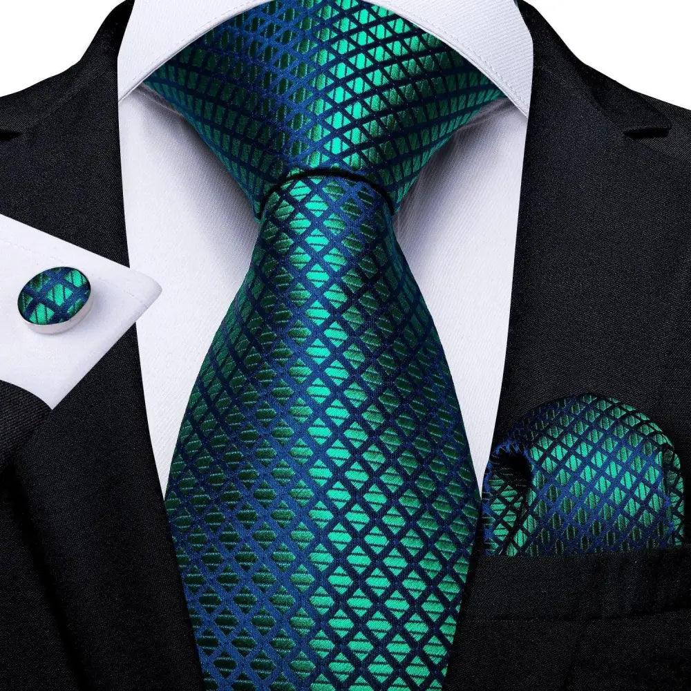 Blue Silk Necktie & Pocket Square Set