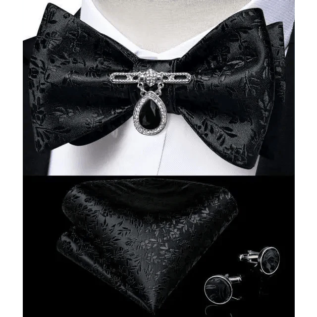 Luxury Pink Solid Men Bow Tie Silk