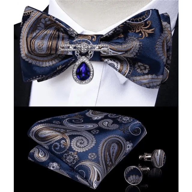 Luxury Pink Solid Men Bow Tie Silk