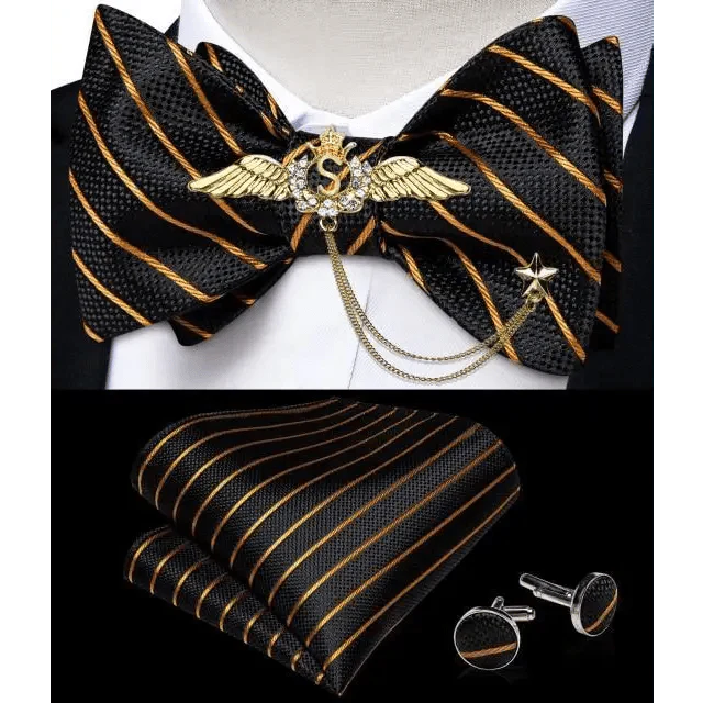 Luxury Pink Solid Men Bow Tie Silk