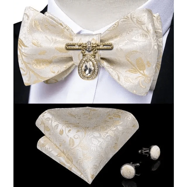 Luxury Pink Solid Men Bow Tie Silk