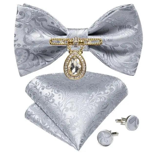 Luxury Pink Solid Men Bow Tie Silk