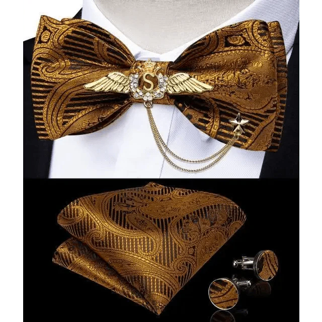 Luxury Pink Solid Men Bow Tie Silk