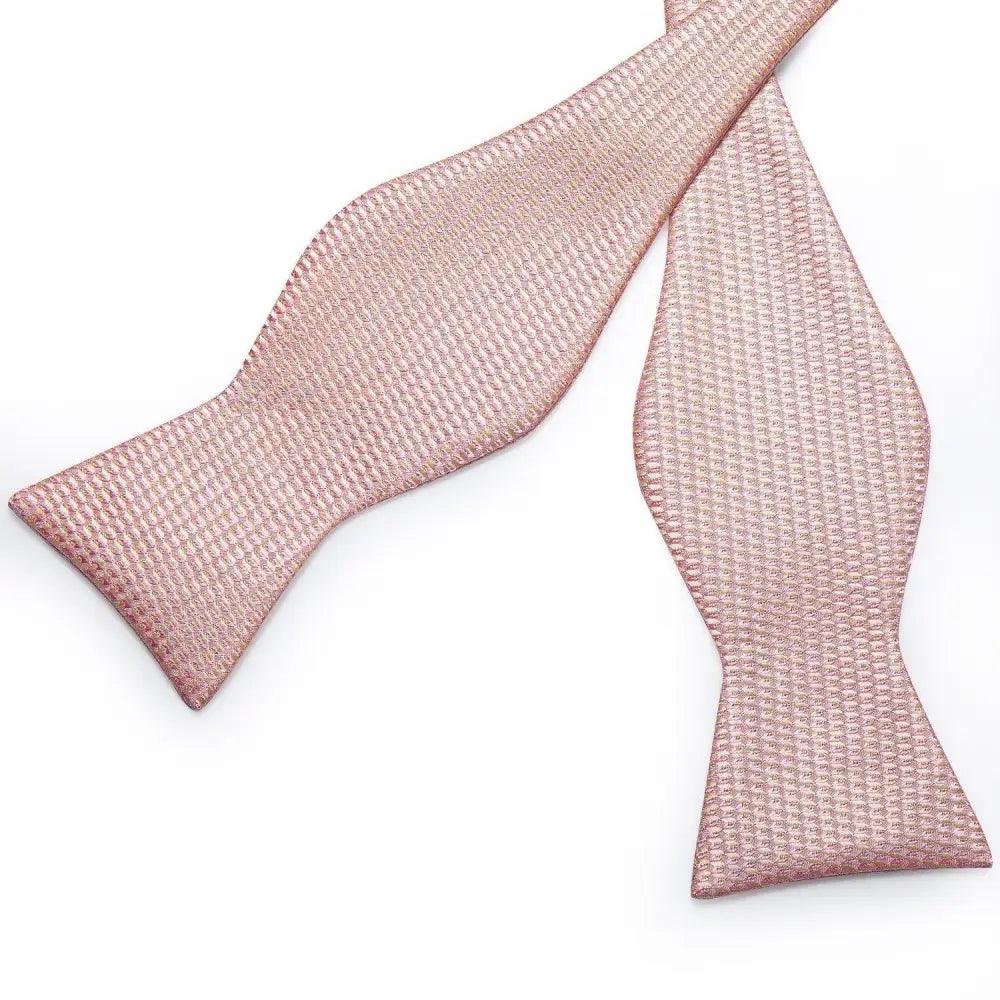 Luxury Pink Solid Men Bow Tie Silk