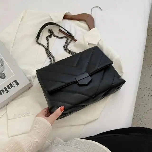Classic Embroidery Thread Small PU Leather Crossbody Bag