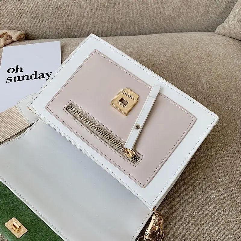 Color Block Flap Crossbody Bag