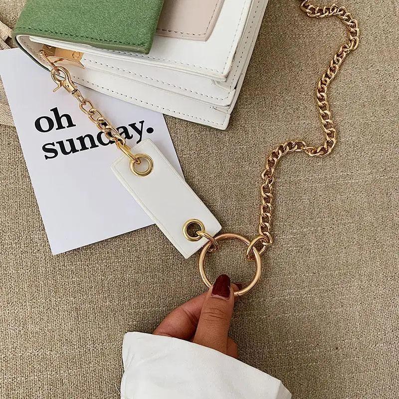Color Block Flap Crossbody Bag