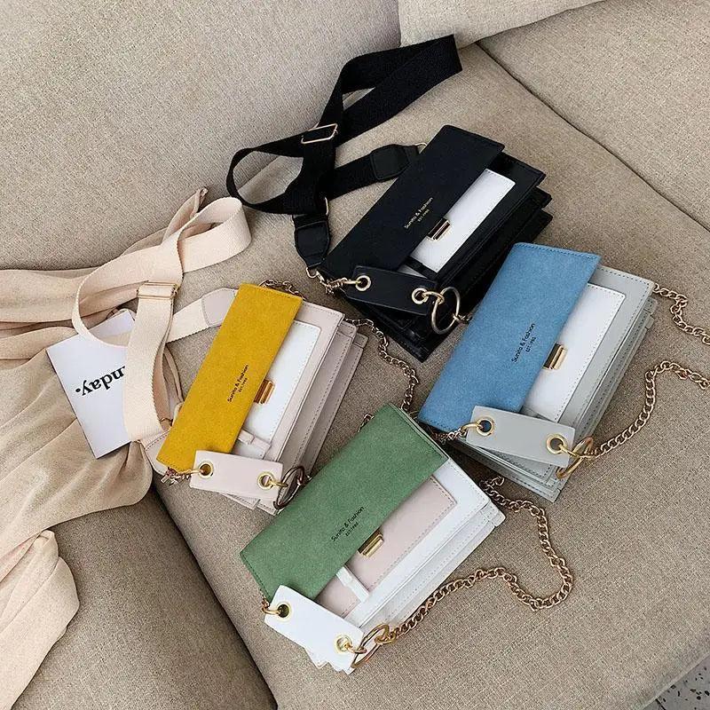 Color Block Flap Crossbody Bag
