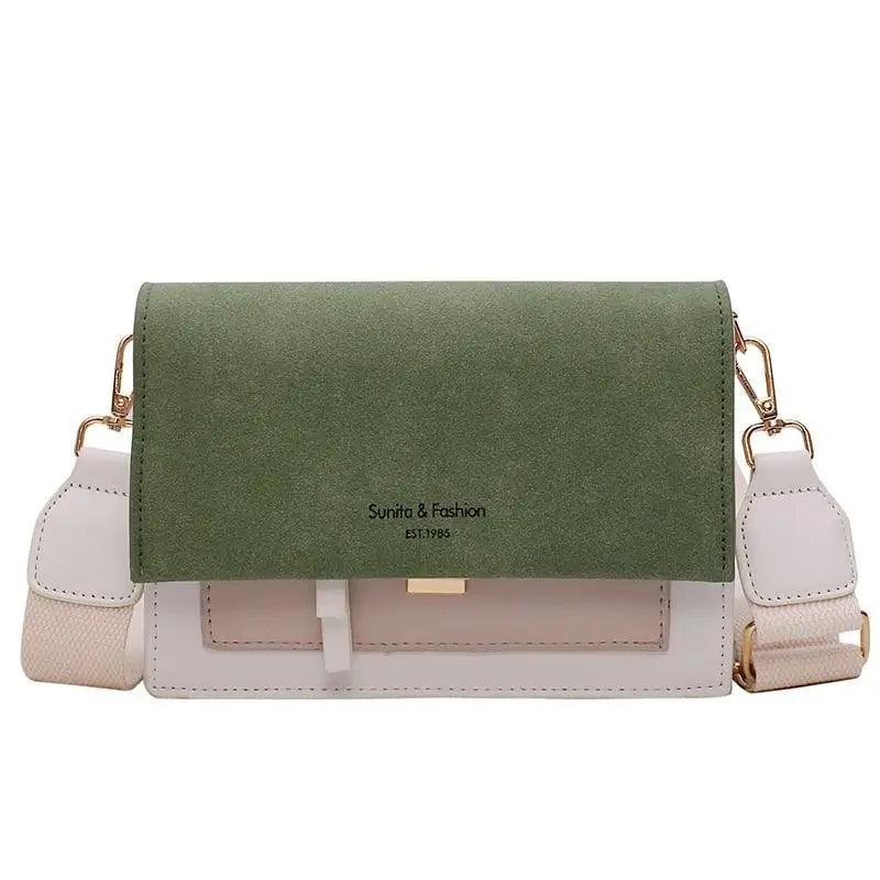 Color Block Flap Crossbody Bag