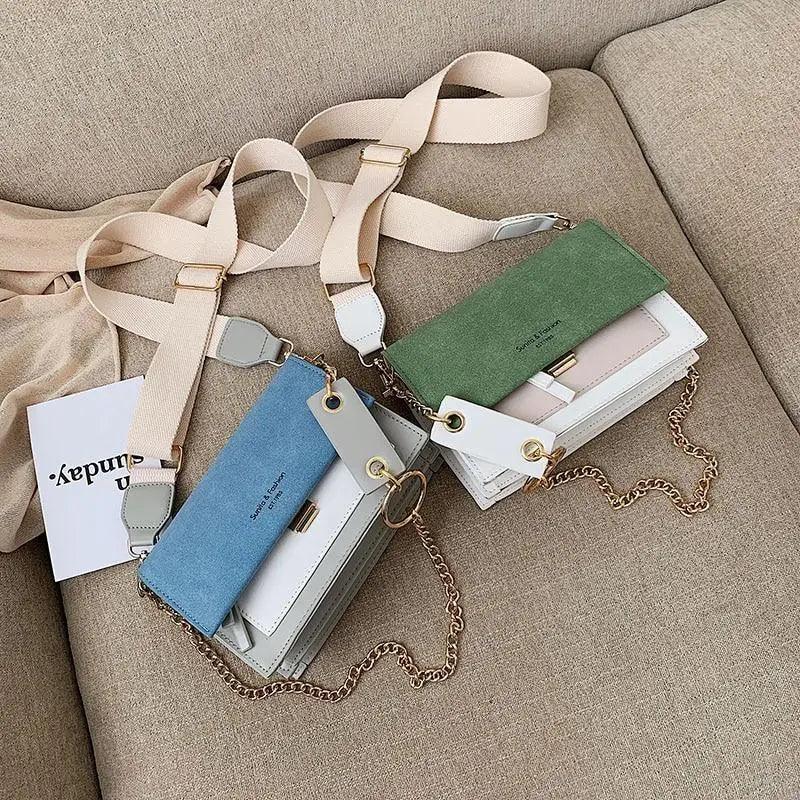 Color Block Flap Crossbody Bag