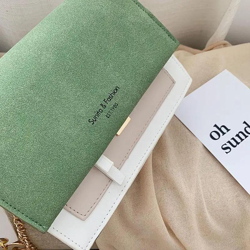 Color Block Flap Crossbody Bag