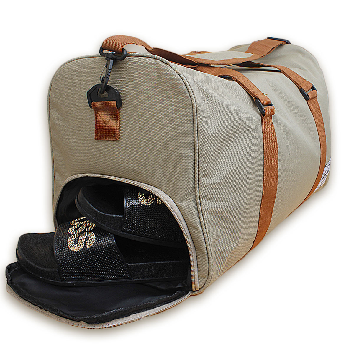 Duffel Travel Bag Light Brown Oxford Stylish Casual Fashion Accessory