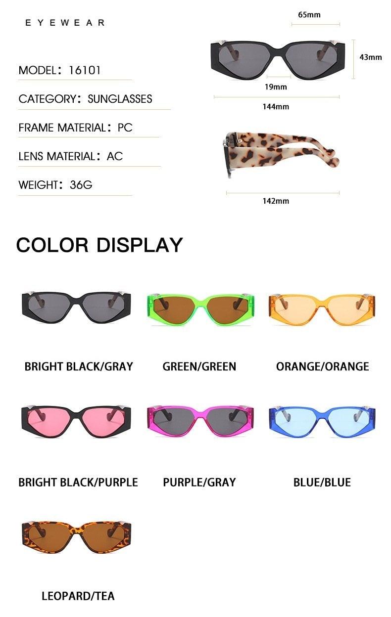 Polarized Oversized Fashion Vintage Eyewear Cat Eye Small Sunglasses For Women New Fashionable  Triangle Retro Style Sunglasses For Men New Colorful Frames New Sun Glasses
