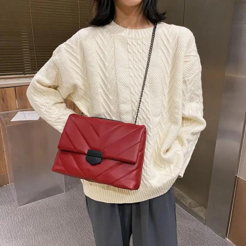 Sizzling Embroidery Thread Small PU Leather Crossbody Bag