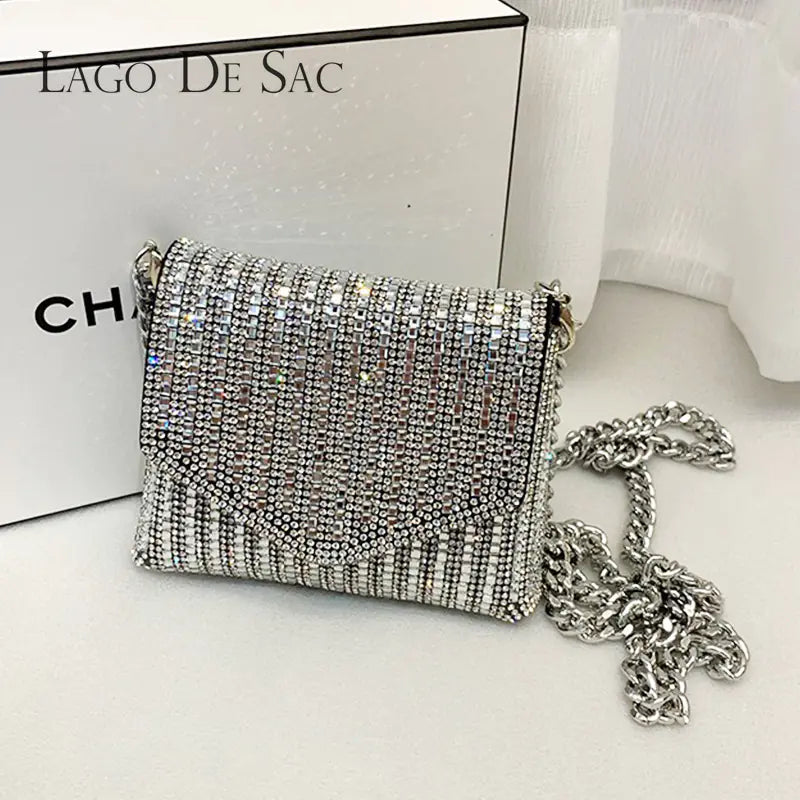 Bling Chain Crossbody Bag – Mini Rhinestone Evening Purse