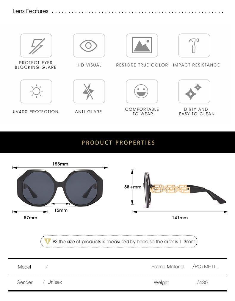 Geometric Big Frame Sunglasses