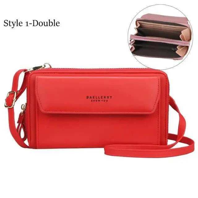Double Layer Large Portable Crossbody Capacity Card Holders Handbag