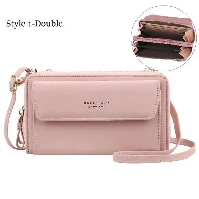 Double Layer Large Portable Crossbody Capacity Card Holders Handbag