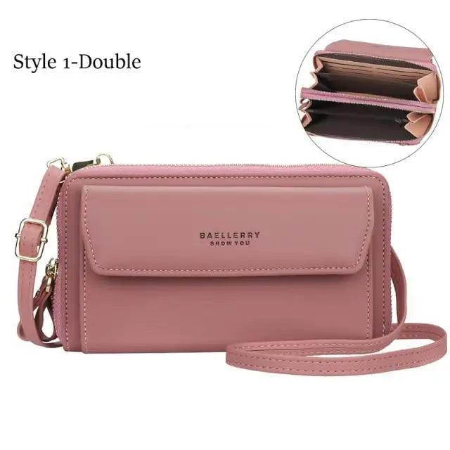 Double Layer Large Portable Crossbody Capacity Card Holders Handbag