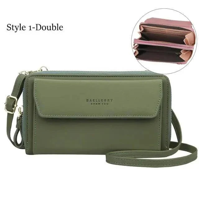Double Layer Large Portable Crossbody Capacity Card Holders Handbag