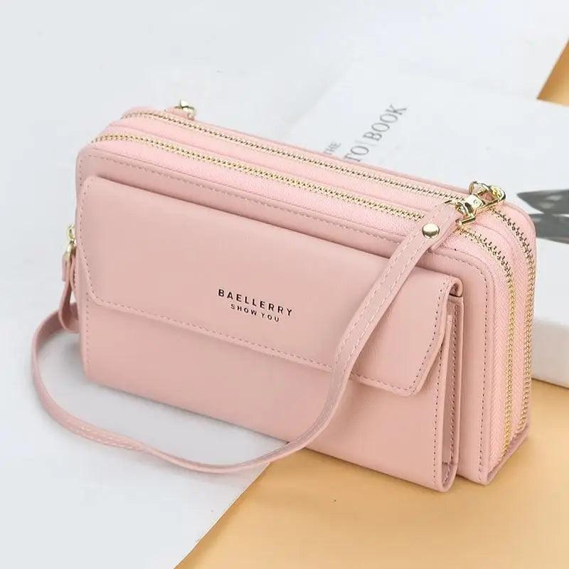 Double Layer Large Portable Crossbody Capacity Card Holders Handbag