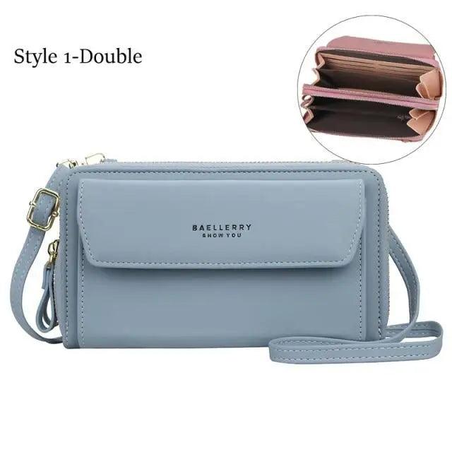 Double Layer Large Portable Crossbody Capacity Card Holders Handbag